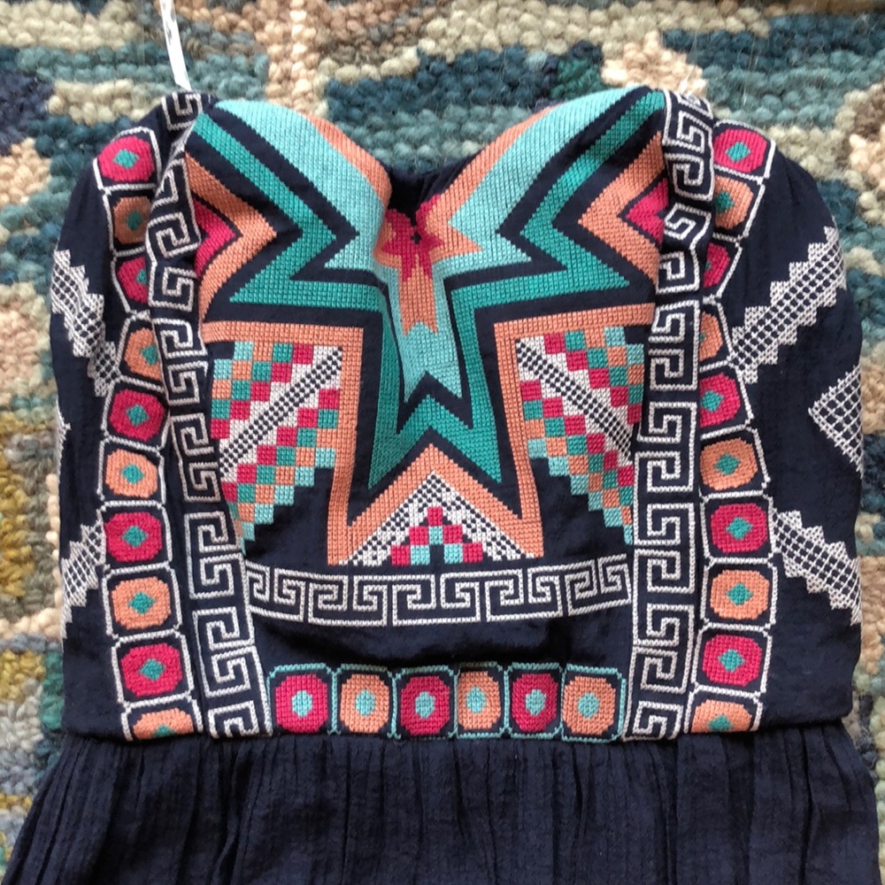 Tribal navy maxi dress